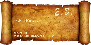 Eck Dénes névjegykártya