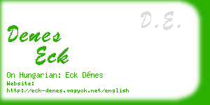 denes eck business card